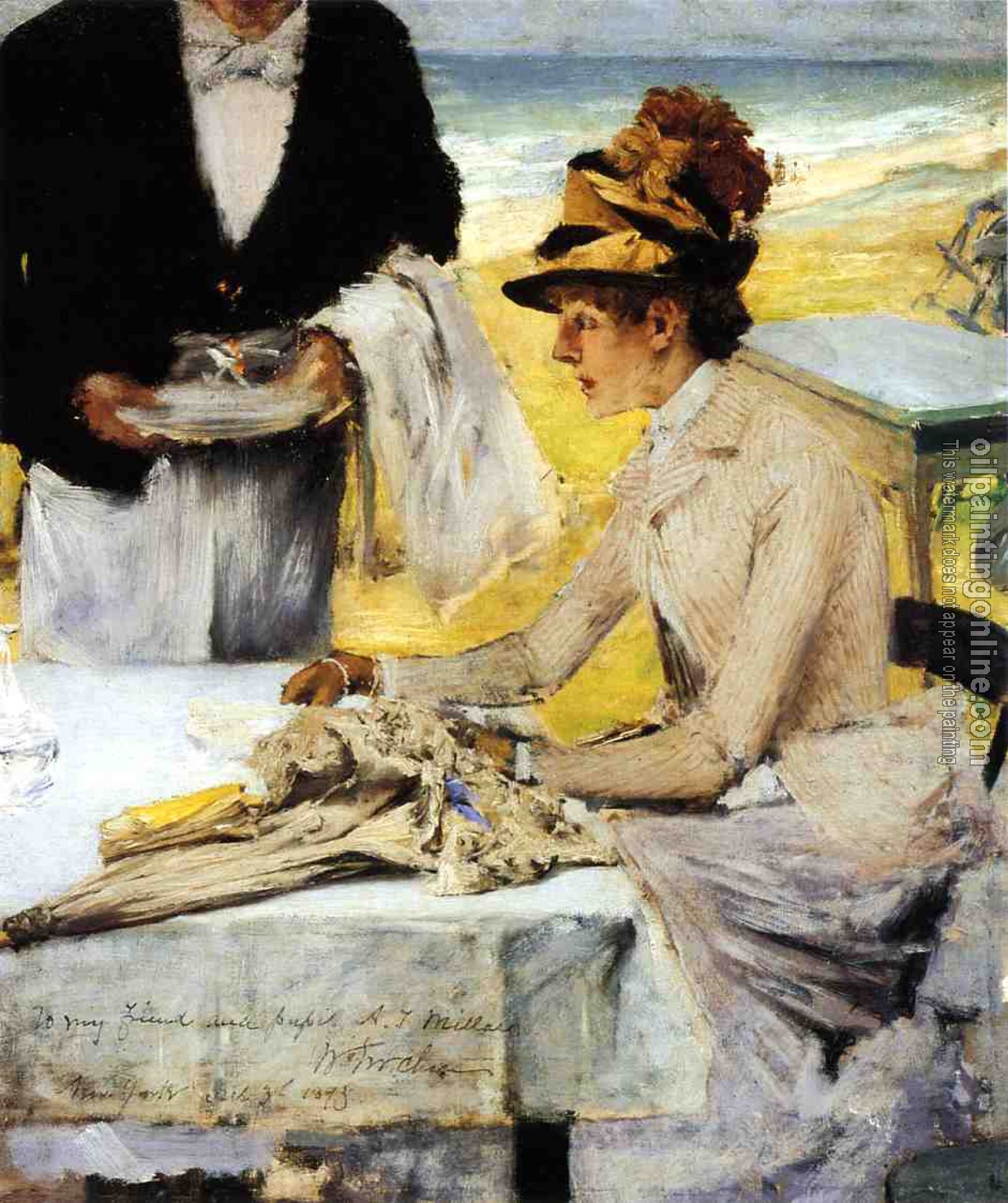 Chase, William Merritt - Ordering Lunch by the Seaside